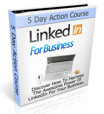 Book titled 'Linkedin For Business' with a laptop graphic on a white background