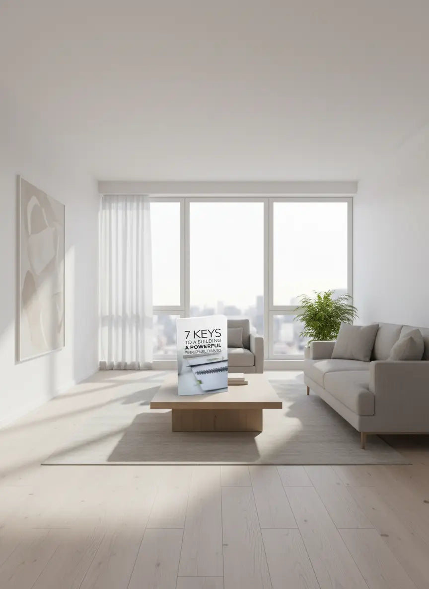 A digital book cover illustrating the 7 keys to building a strong personal brand, suitable for landing pages, digital stores, self-development content, and personal branding.