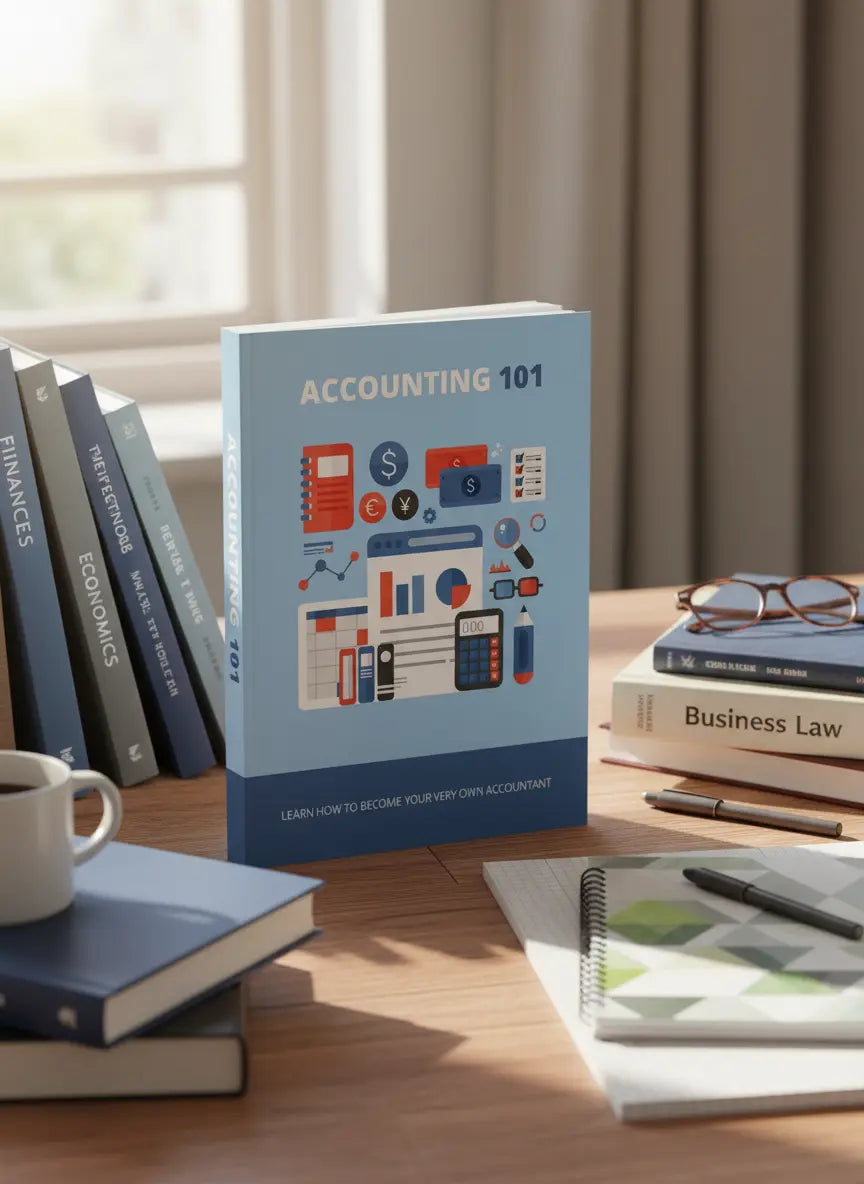 Accounting 101 book cover – beginner’s guide to accounting, bookkeeping, and financial